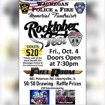 Rocktober Fest – Waukegan Police & Fire Memorial Fundraiser at Impact Fuel Room – Libertyville, IL