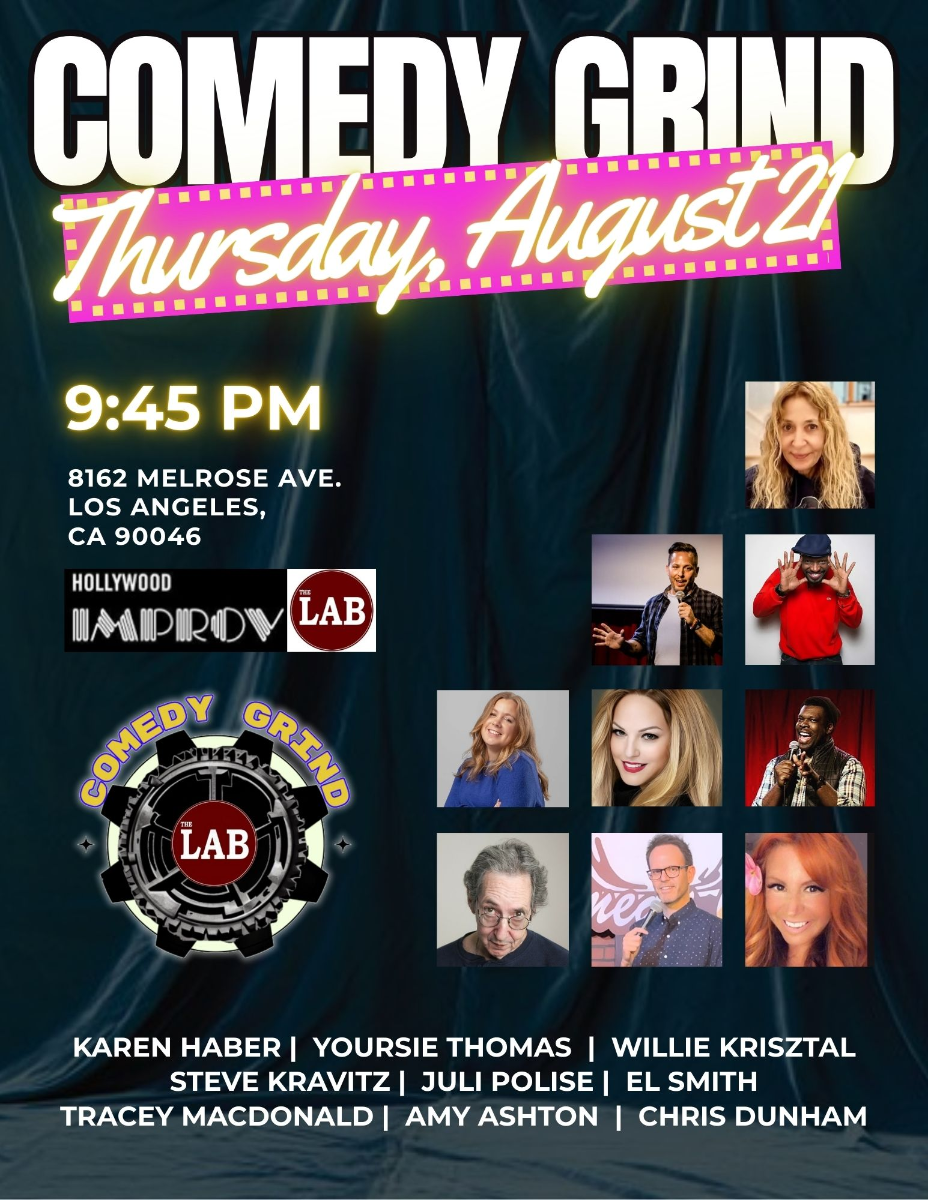 Comedy Grind ft. Karen Haber, Yoursie Thomas, Willie Krisztal, Steve Kravitz, Juli Polise, EL Smith, Tracey Macdonald, Amy Ashton, Chris Dunham & more TBA!