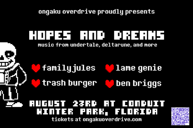 Ongaku Overdrive Presents: Hopes and Dreams – Music from Undertale, Deltarune, and More at Conduit – Winter Park, FL