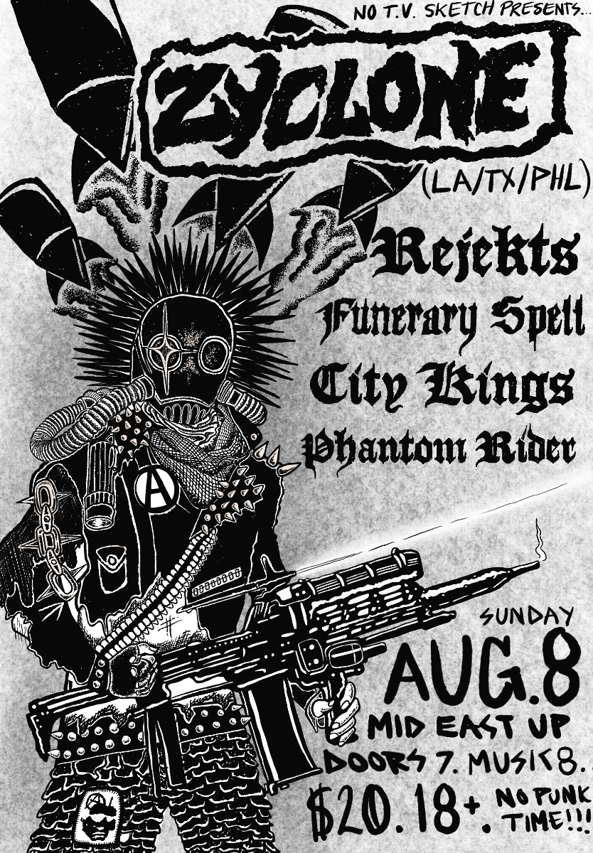 No TV Sketch Presents: Zyclone, Rejekts, Funerary Spell, City Kings, Phantom Rider | Event Image