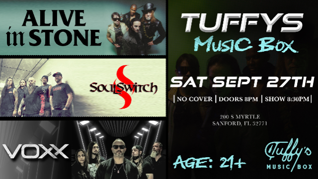 FREE SHOW: Alive In Stone at Tuffy’s Music Box – Sanford, FL