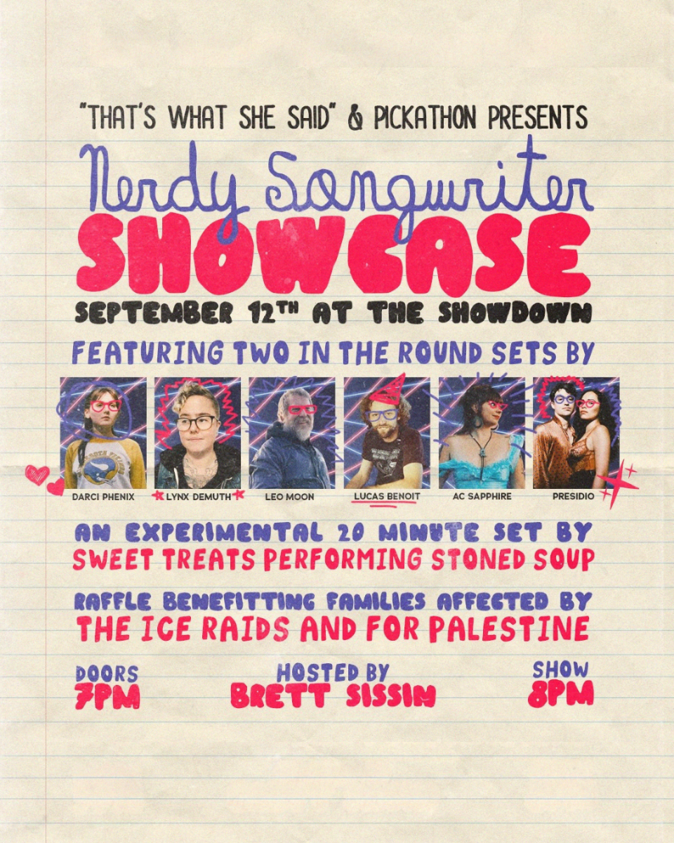 The Portland Nerdy Songwriter Showcase featuring Sweet Treats, Presidio, AC Sapphire, Lucas Benoit, Leo Moon, Lynx DeMuth and Darci Phe...