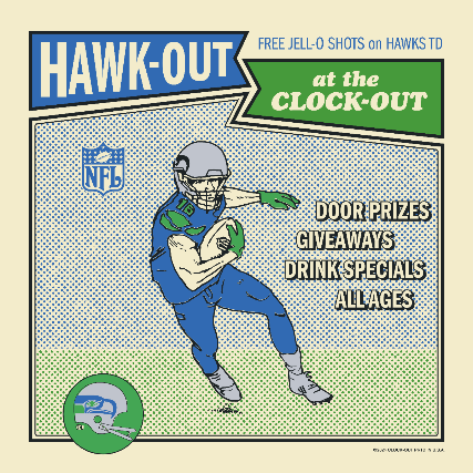 Seahawks watch party- all ages! at Clock-Out Lounge – Seattle, WA