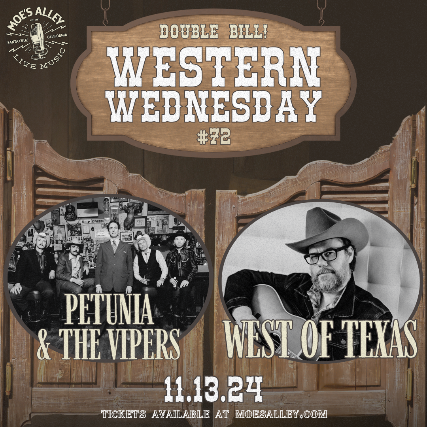 Western Wednesday #72: Petunia & The Vipers and West of Texas at Moe’s Alley – Santa Cruz, CA