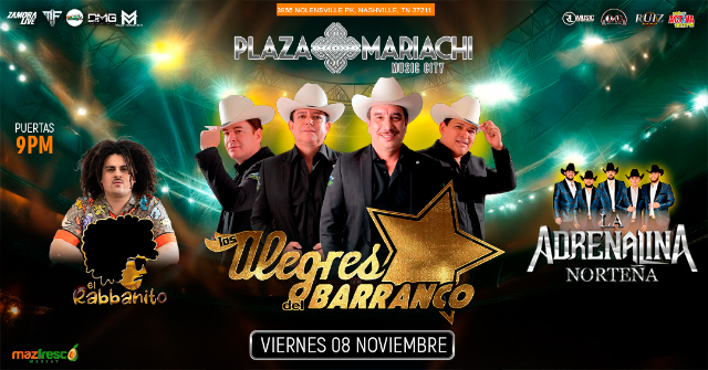 Alegres del Barranco en Nashville at Plaza Mariachi – Nashville, TN