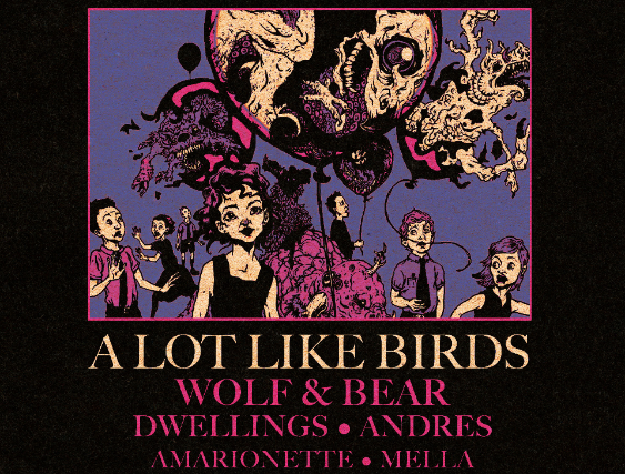 A Lot Like Birds, Wolf and Bear, Dwellings , Andres, Amarionette, Mella at Strummer’s – Fresno, CA