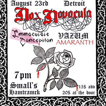 Now Novocula wsg Vazum + Amaranth at Small’s – Hamtramck, MI