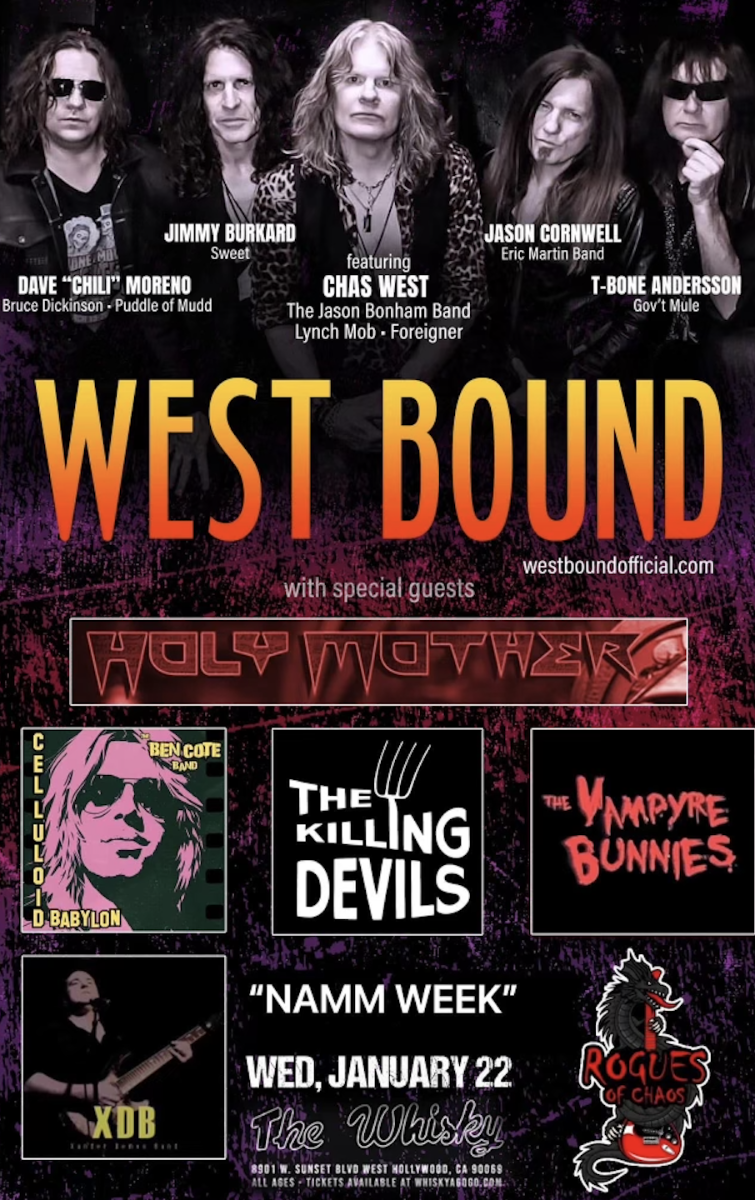 West Bound (featuring Chas West), Holy Mother, Rogues of Chaos, The Ben Cote Band, Dallas Perkins, Xander Demos Band, Killing Devils