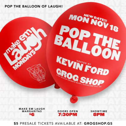 Make Em Laugh Mondays Hosted By Kevin Ford at Grog Shop – Cleveland Heights, OH