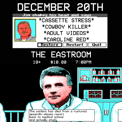 Cassette Stress / Cowboy Killer / Caroline Red / Adult Videos at The East Room – Nashville, TN