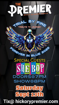 Journey Tribute – Trial By Fire w/ SHE BOP at The Premier – Hickory, NC
