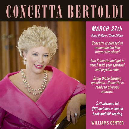 The Williams Center Presents: An Evening with Concetta Bertoldi at Williams Center – Spring Hall – Rutherford – Rutherford, NJ