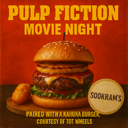 Sookram’s Single Feature Night – Pulp Fiction w/ a Kahuna Burger courtesy of Tot Wheels at The Park Theatre – Winnipeg, Canada