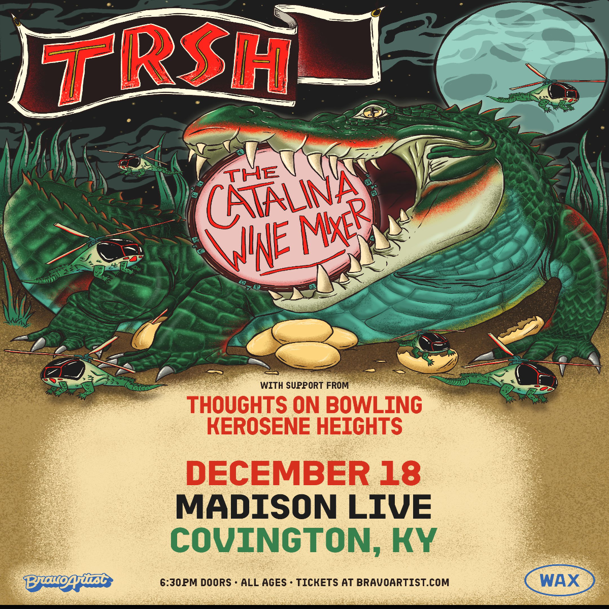 BravoArtist Presents: TRSH w/ Thoughts On Bowling and Kerosene Heig...