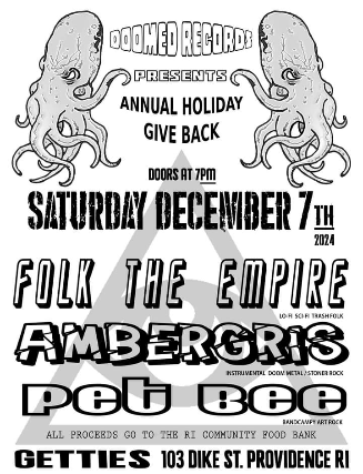 Doomed Records Presents: Annual Holiday Give Back at Fete Music Hall – Providence, RI