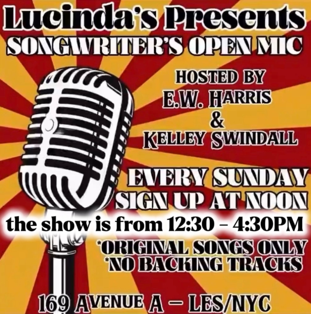 Sunday Songwriter's Open Mic Every Week at Lucinda's