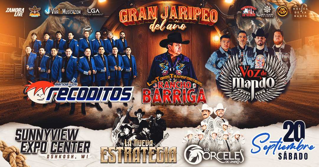 Banda Los Recoditos, Rancho Barriga y Voz de Mando en Oshk...
