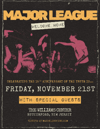 Major League with special With The Punches, Forever Came Calling and Northvale at Williams Center – Black Box – Rutherford – Rutherford, NJ