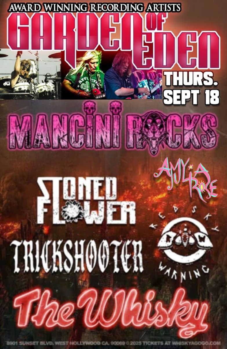 Garden Of Eden, Mancini, Stoned Flower, Trickshooter, Red Sky Warning