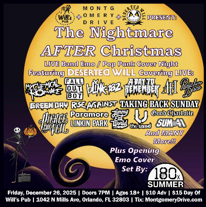 The Nightmare After Christmas - Live band Emo / Pop Punk Night ft Deserted Will and 180xSummer