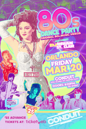80s Dance Party w/ DJ Brian St. Clair at Conduit – Winter Park, FL