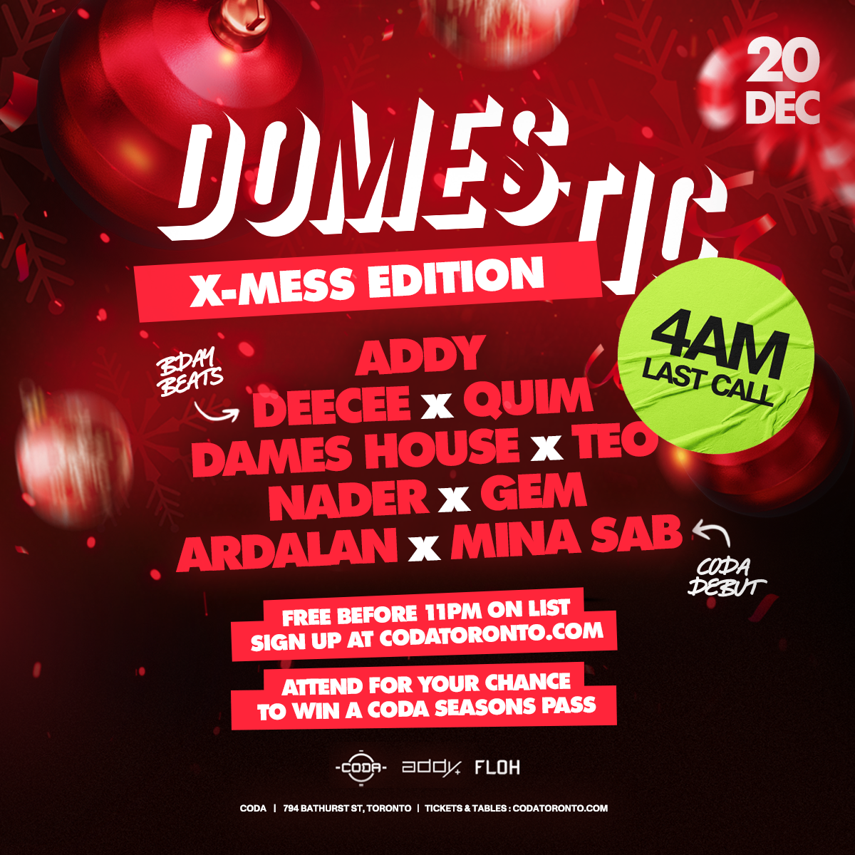 Guaranteed Entry: DOMESTIC X-Mess