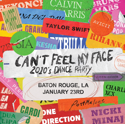 Image of Cant Feel My Face 2010s Dance Party Image of Cant Feel My Face 2010s Dance Party