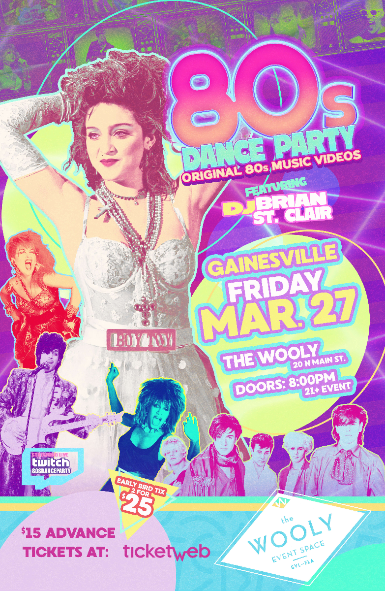 80's Dance Party w/ DJ Brian St. Clair in Gainesville