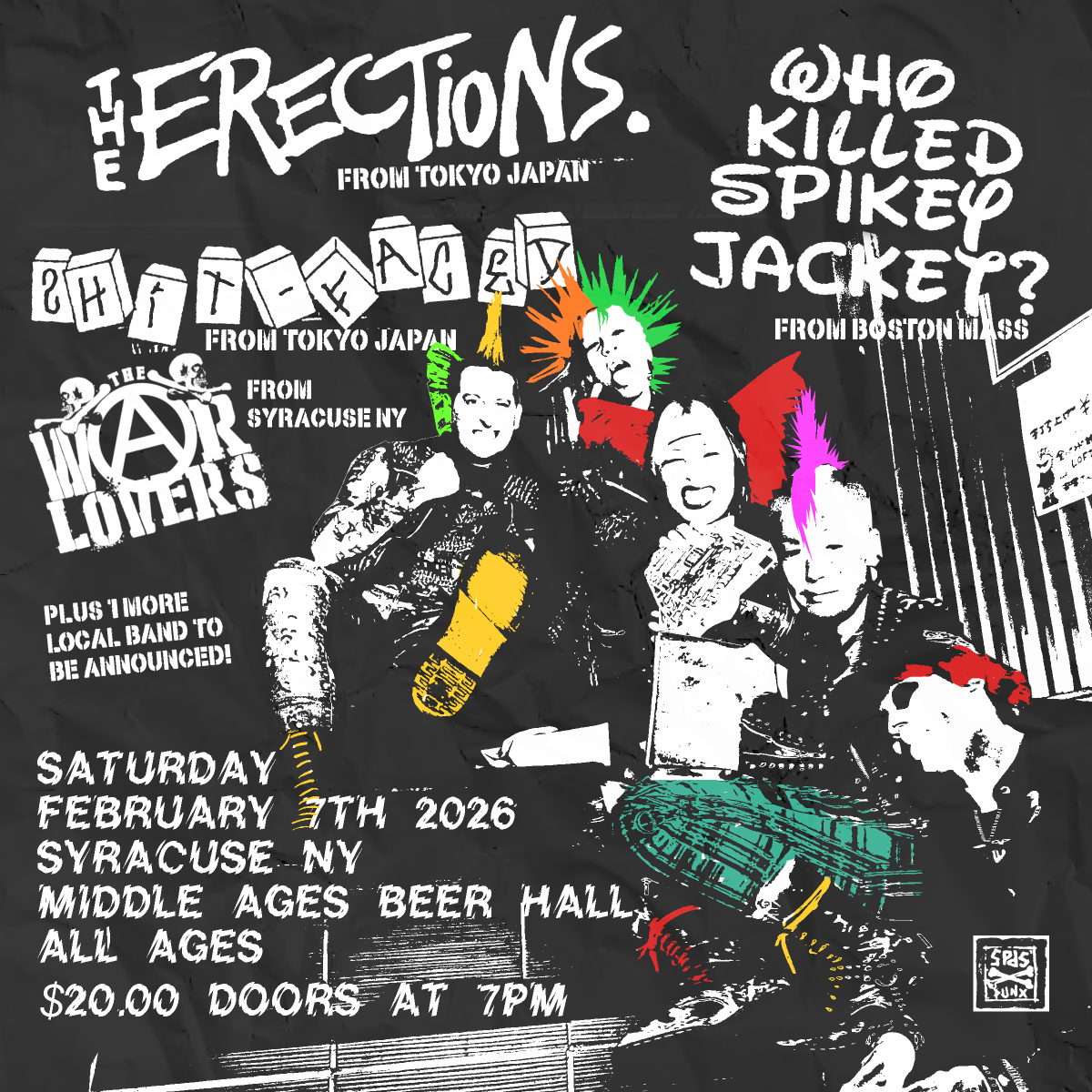 We Are The Punx LXIX Extra Tour - Syracuse featuring The Erections + WKSJ + Shit Faced + The War Lovers