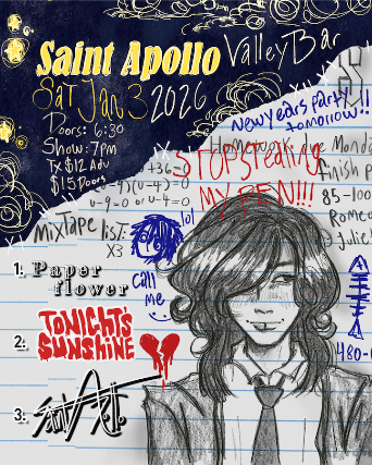 SAINT APOLLO WITH TONIGHT'S SUNSHINE / PAPERFLOWER / KYLO GUN