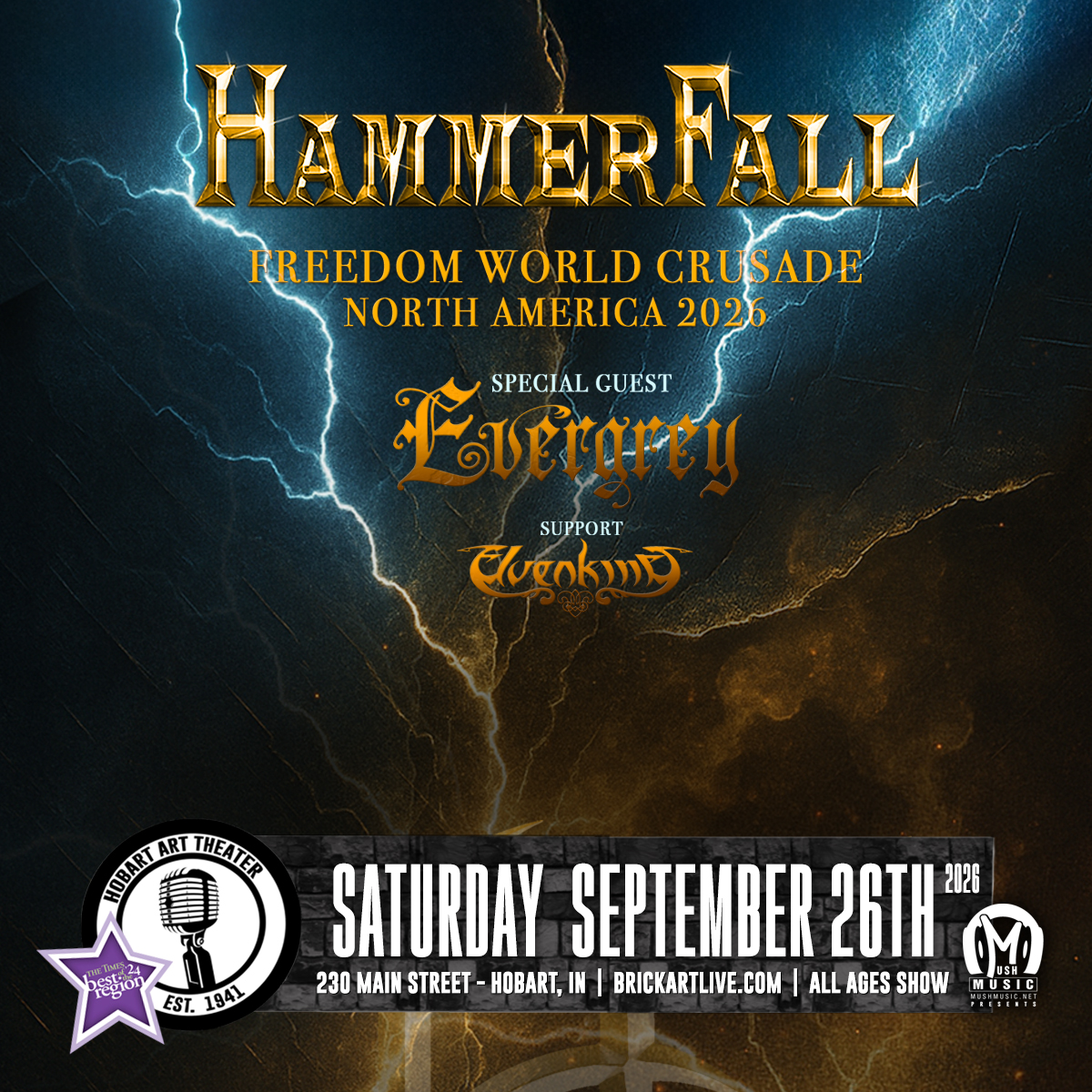 HAMMERFALL With EVERGREY & ELVENKING