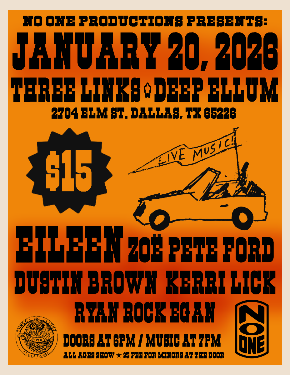No One Productions Presents: Zoë Pete Ford, Eileen, Dustin Brown & More!