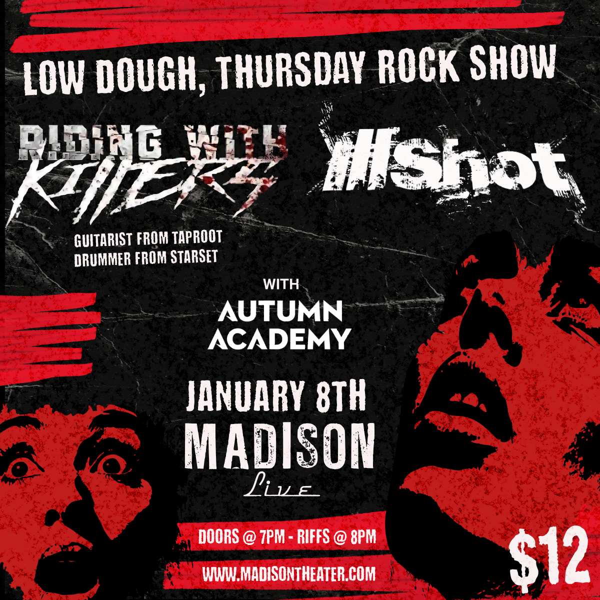 Low Dough, Thursday Rock Show - Riding With Killers, Illshot and Autumn Academy