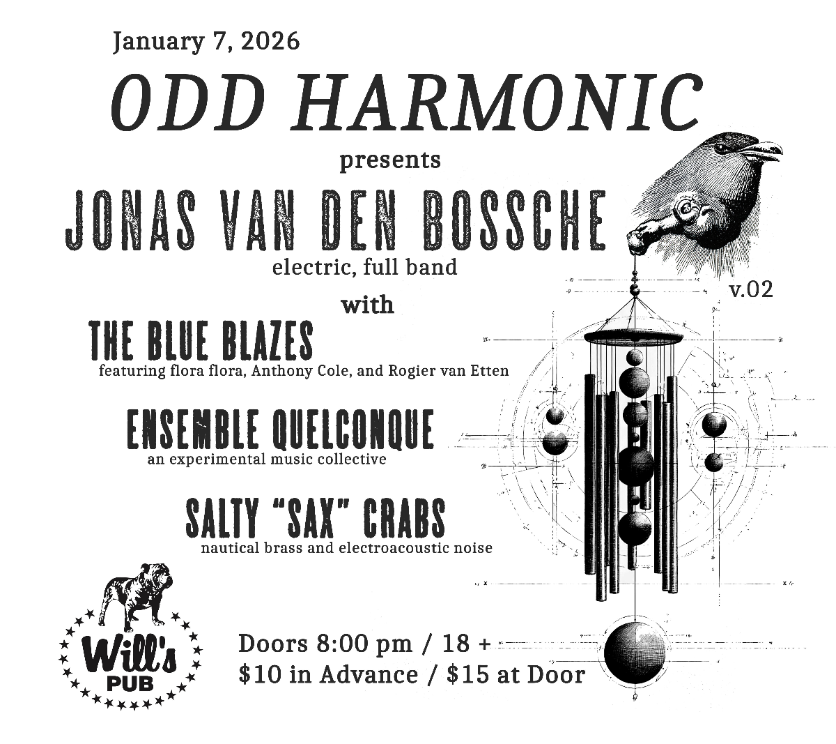 Odd Harmonic: Jonas Van den Bossche, The Blue Blazes, Ensemble Quelconque, and Salty “Sax” Crabs