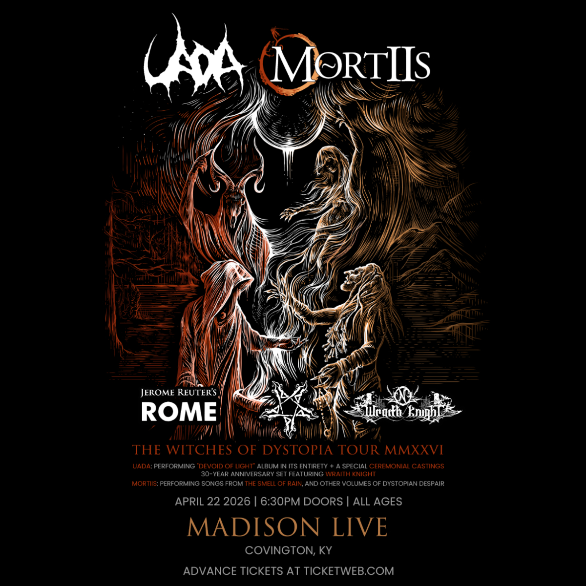Uada and Mortiis - The Witches of Dystopia Tour MMXXVI