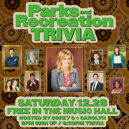 PARKS AND RECREATION TRIVIA w/ COREY G + CAROLYN at Valley Bar – Phoenix, AZ