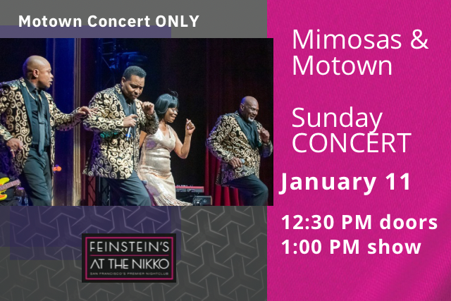 Motown Concert at Feinstein’s: Show 1:00pm / Doors 12:35pm