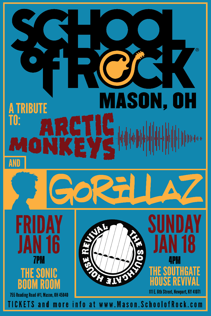 School of Rock Mason Performs the Music of Arctic Monkeys and Gorillaz