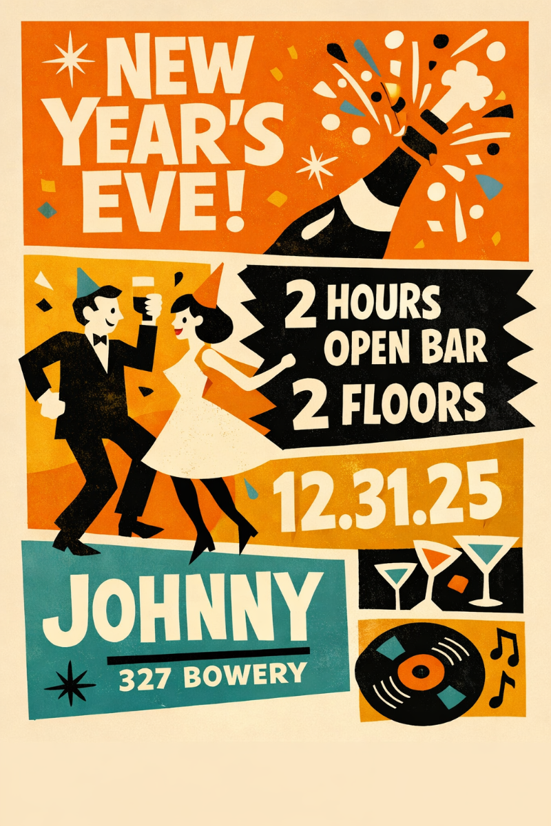 NYE 2026 PARTY with TWO-HOURS OPEN BAR