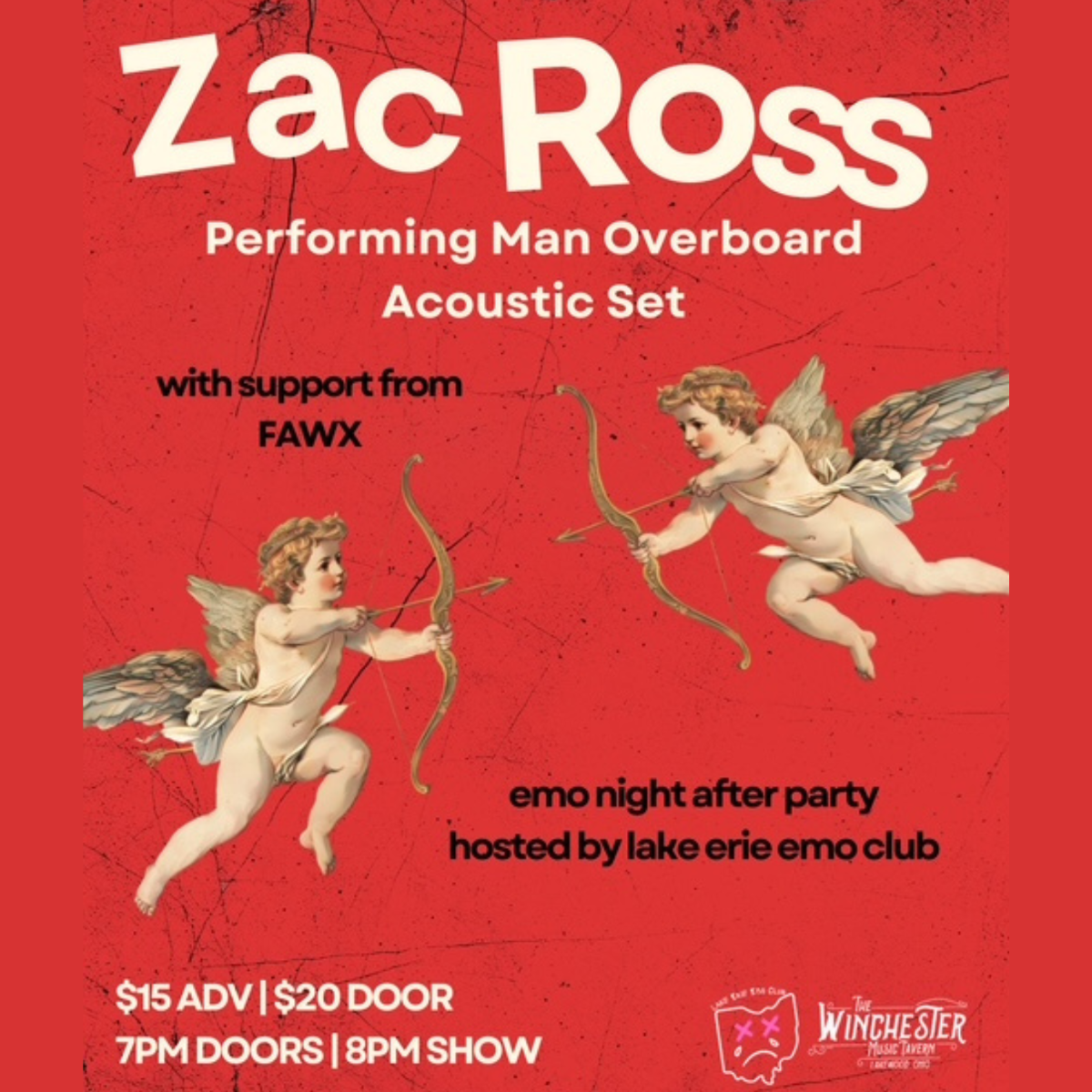 Zar Ross of Man Overboard W/ FAWX & Emo night after party