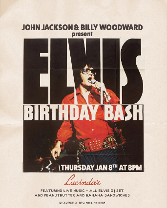 Elvis Birthday Bash!!! at Lucinda’s – New York, NY