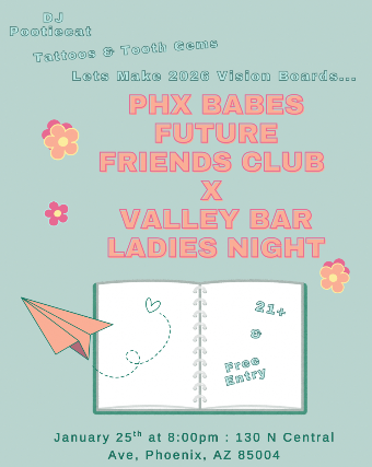image of LADIES NIGHT x PHX BABES FUTURE FRIENDS CLUB: VISION BOARDS / TAROT / TATTOOS / TOOTH GEMS image of LADIES NIGHT x PHX BABES FUTURE FRIENDS CLUB: VISION BOARDS / TAROT / TATTOOS / TOOTH GEMS