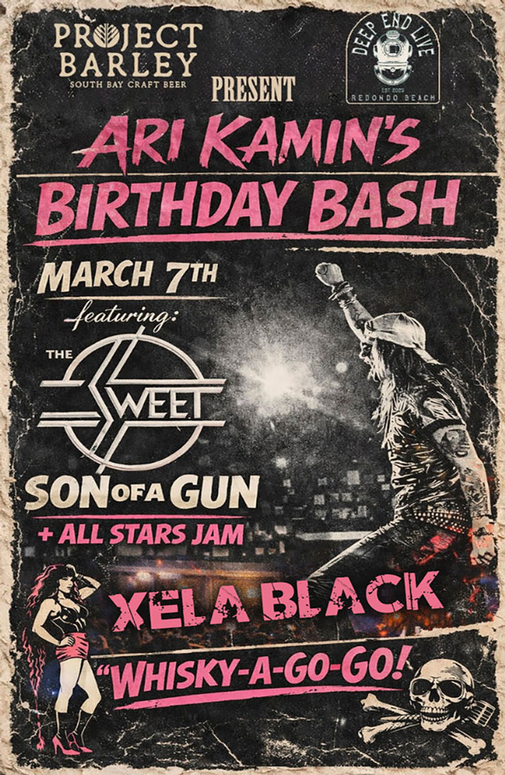 Ari Kamin’s 40th Birthday Bash — Featuring The Sweet, Son of a Gun + All-Star Jam, Deadicated Project (Grateful Dead Tribute), Meg Nash, CHIABAND, Xela Black