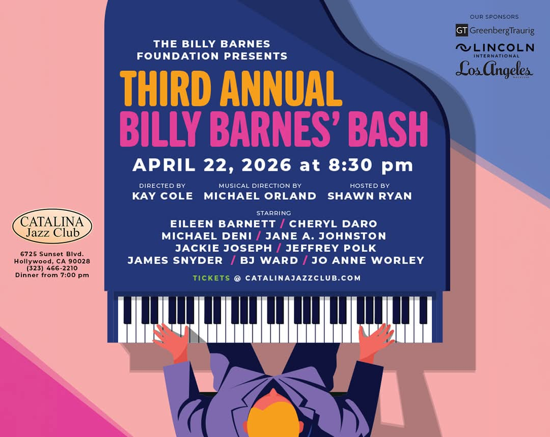 BILLY BARNES’ BASH – A Benefit Concert for the BILLY BARNES FOUNDATION | Hosted by SHAWN RYAN with an ALL-STAR CAST!