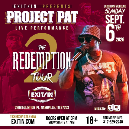 Just announced: Project Pat at Exit/In — Sep 06
