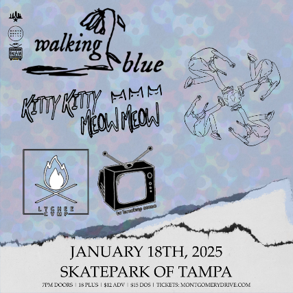 Walking Blue with Kitty Kitty Meow Meow, Lychee Camp, and TV Breakup Scene at The Skatepark of Tampa – Tampa, FL