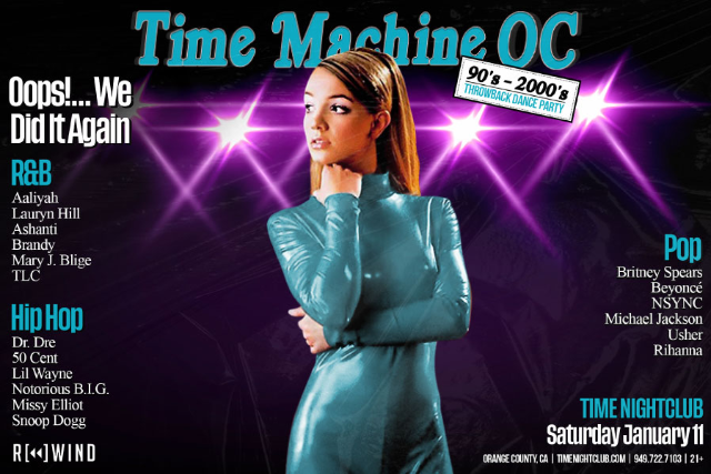 Time Machine: 90s-2000s Throwback Dance Party at Time Nightclub – Costa Mesa, CA