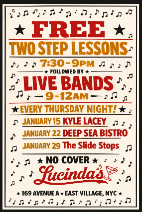 Image of LIve Music + Free Two Step Lessons, LIve Music + Free Two Step Lessons Image of LIve Music + Free Two Step Lessons, LIve Music + Free Two Step Lessons