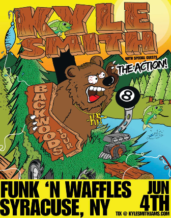 KYLE SMITH W/S/G THE ACTION! at Funk ‘n Waffles – Syracuse, NY