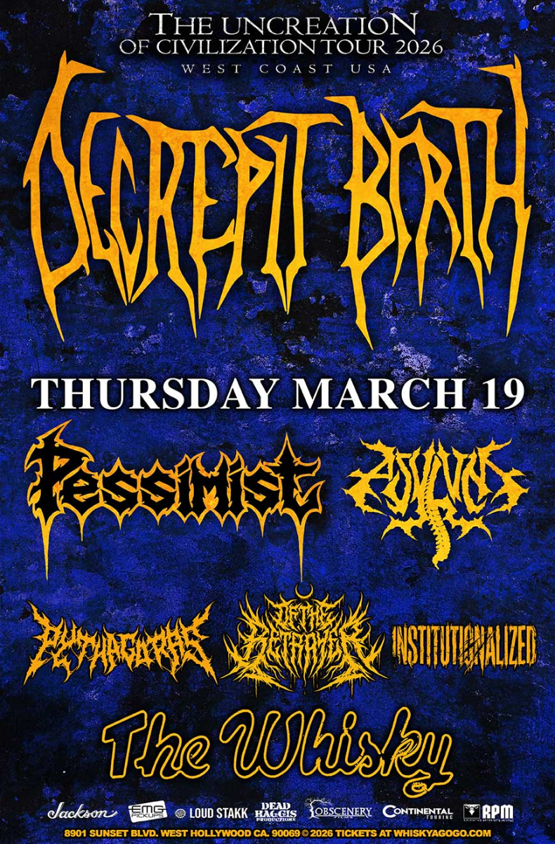 Decrepit Birth , Pessimist, Asylum, Pythagoras, Of The Betrayer, Institutionalized